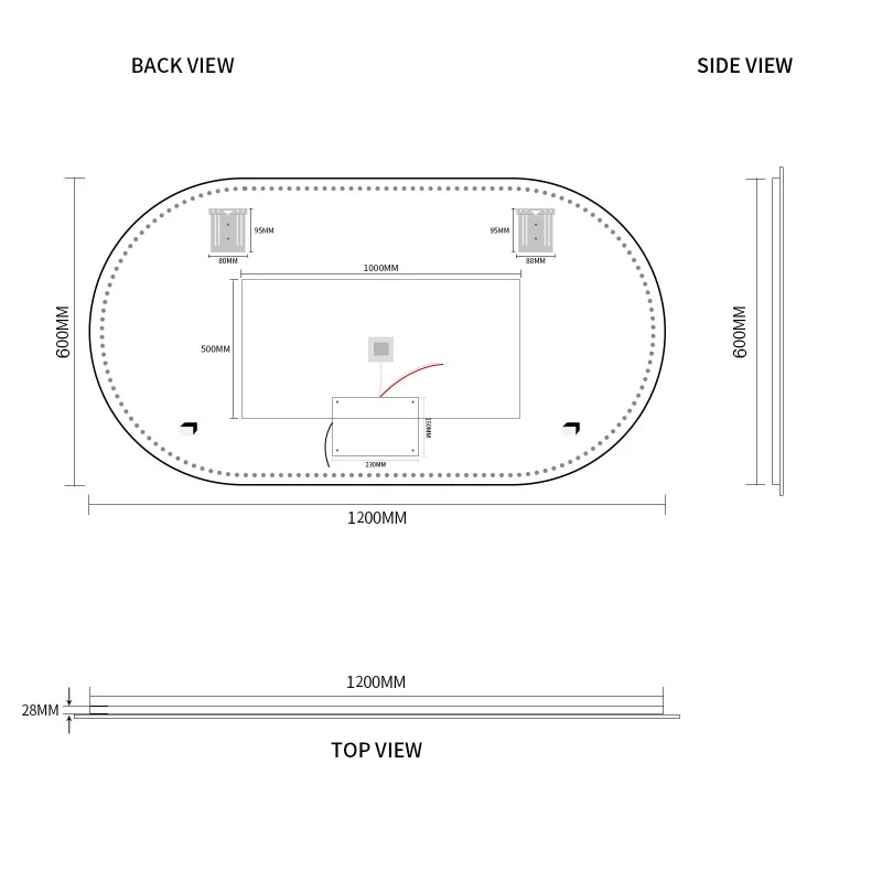 LED Mirror Horizontal Oval-1200*600