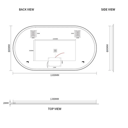 LED Mirror Horizontal Oval-1200*600