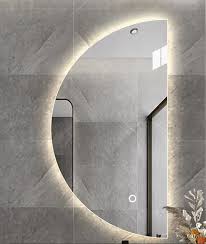 LED Mirror in Right cut Half Moon- MIRRHM1200